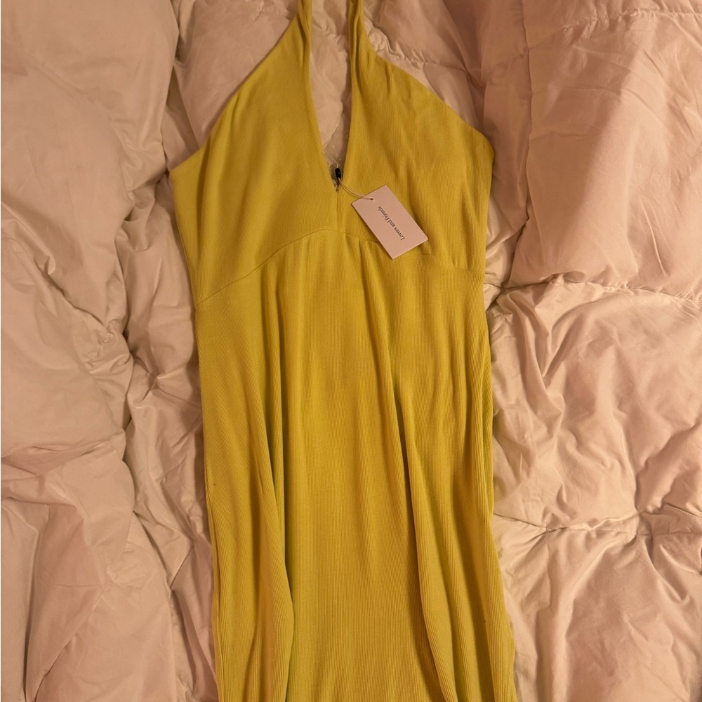 Lovers + Friends Vibrant Yellow Backless Dress
